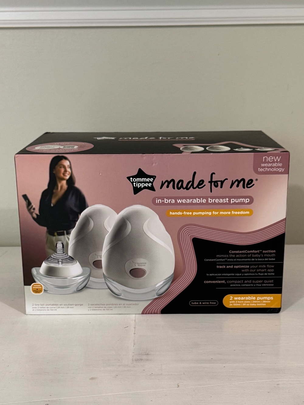 Clear Breast Pump Flanges with White Power Adapters and USB Cable
